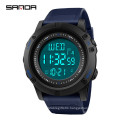 SANDA 372 Military Men Sport Watch LED Digital Watch Countdown Chronos Electronic Wristwatches Waterproof Relogio Masculino